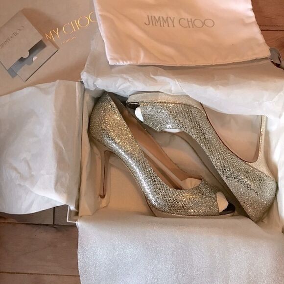 BRAND NEW JIMMY CHOO Luna champagne heels - Picture 2 of 13
